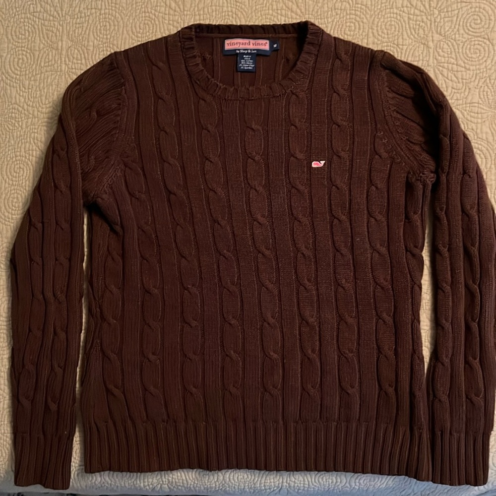 Vineyard Vines crew neck sweater in chocolate brown